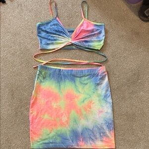 Colorful Tie-Dye Two-Piece Set